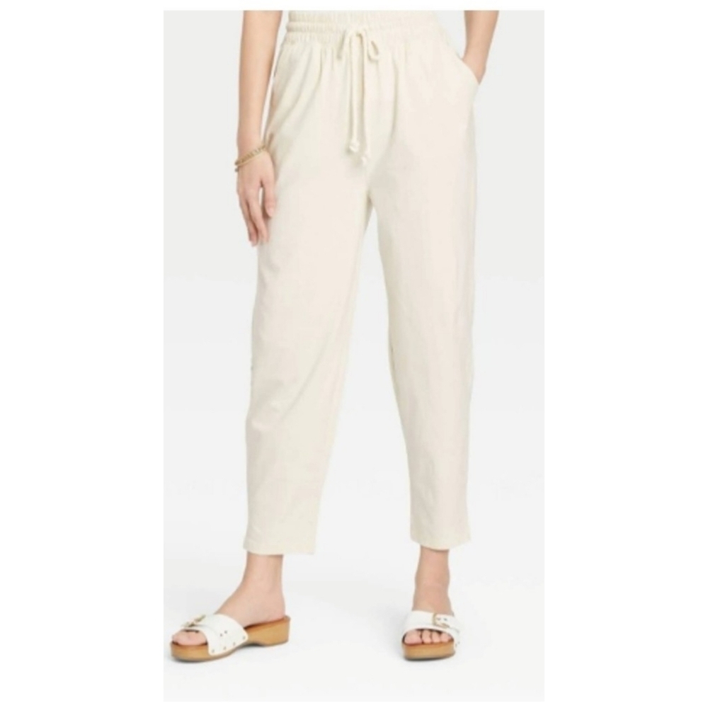Universal Thread Elastic tie waist pants Cream Size XXL